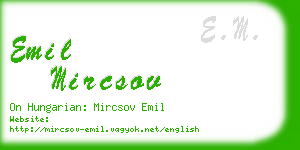 emil mircsov business card